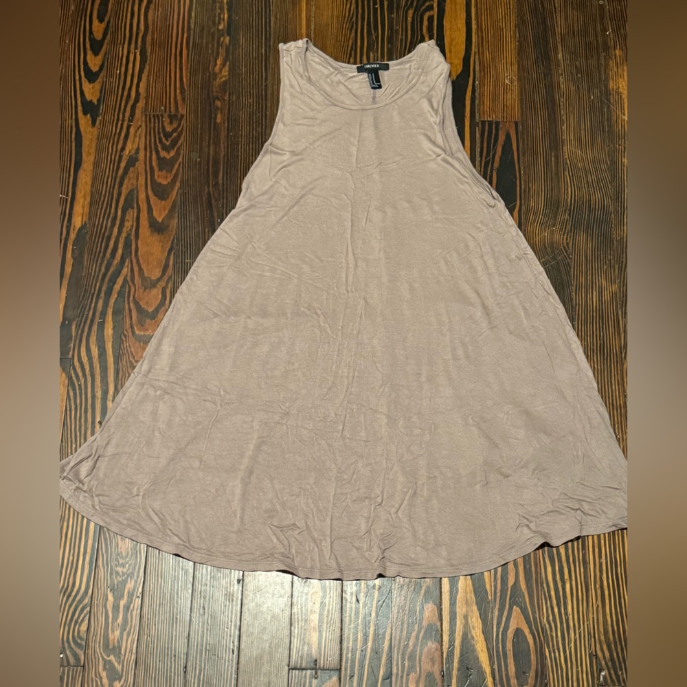 Flowy Tan Shift Dress
